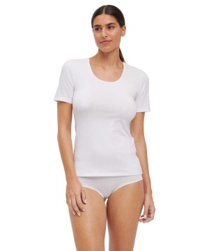 Falke 2-Pack T-Shirt Round-neck Daily Comfort Ingek Női Fehér | LPRU-62085