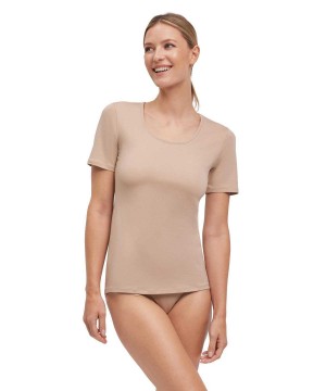 Falke 2-Pack T-Shirt Round-neck Daily Comfort Ingek Női Barna | CDXN-54273