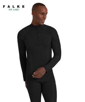 Falke Long sleeve shirt Wool-Tech Long Sleeve T-Shirts Férfi Fekete | NRQL-53714
