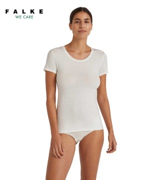 Falke T-Shirt Round-neck Daily ClimaWool Ingek Női Fehér | GTNB-40851