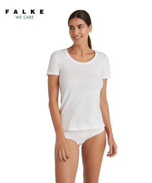 Falke T-Shirt Round-neck Daily Natural Ingek Női Fehér | UTQZ-10243