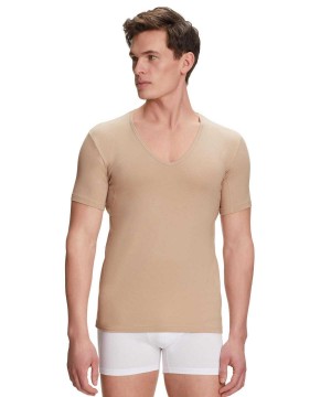 Falke T-Shirt V-neck Daily Climate Control Rövid Ujjú Ing Férfi Barna | UHGO-18029