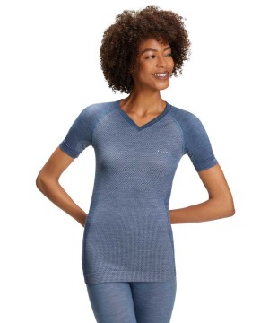 Falke T-Shirt Wool-Tech Light Rövid Ujjú Ing Női Kék | ECYJ-30572