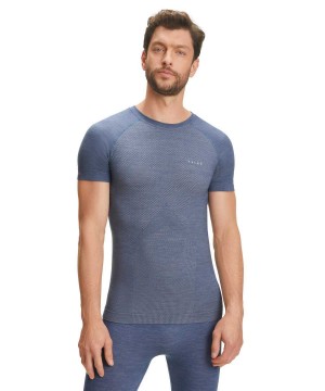 Falke T-Shirt Wool-Tech Light Rövid Ujjú Ing Férfi Kék | FAXR-60923