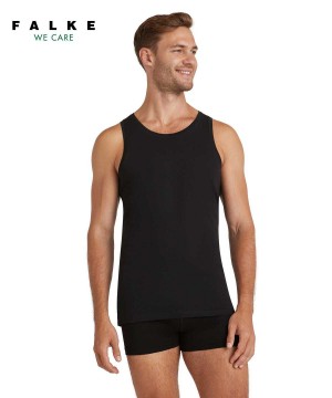 Falke Top Round-neck Daily Natural Mellény Férfi Fekete | ZSOX-49635